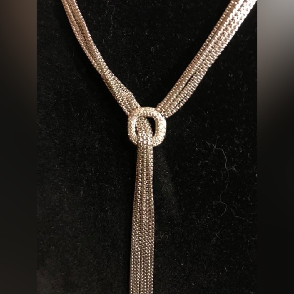 Rare 7 strand David Yurman, lariat necklace with diamonds sterling silver